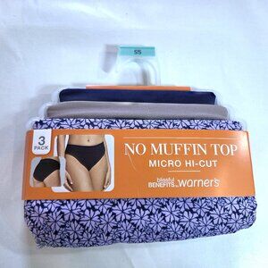 NWT Warner's No Muffin Top Hi-Cut Underwear - 3 Pack